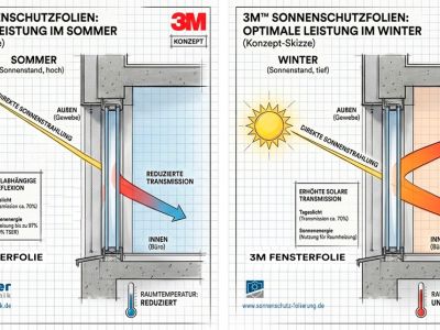 Innovative Sonnenschutzfolien für Gebäude 12 3M-Fernsterfolie-Skizze-Sommer-Winter